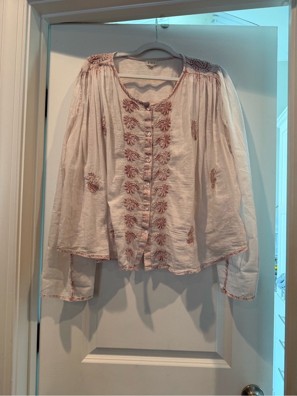 POL Light Pink Blouse with Pink Embroidery